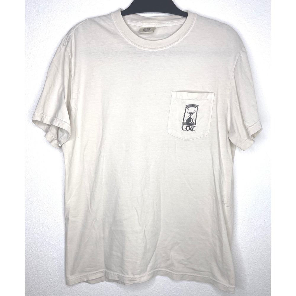 Comfort Colors Mens T-Shirt Grim Reaper Hourglass LDC Graphic Pocket M Ivory